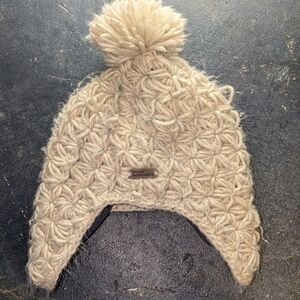 Mad Bomber Cream Knit Pom-Pom Hat